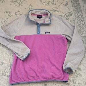 Patagonia Pink and Cream Snap-T Fleece